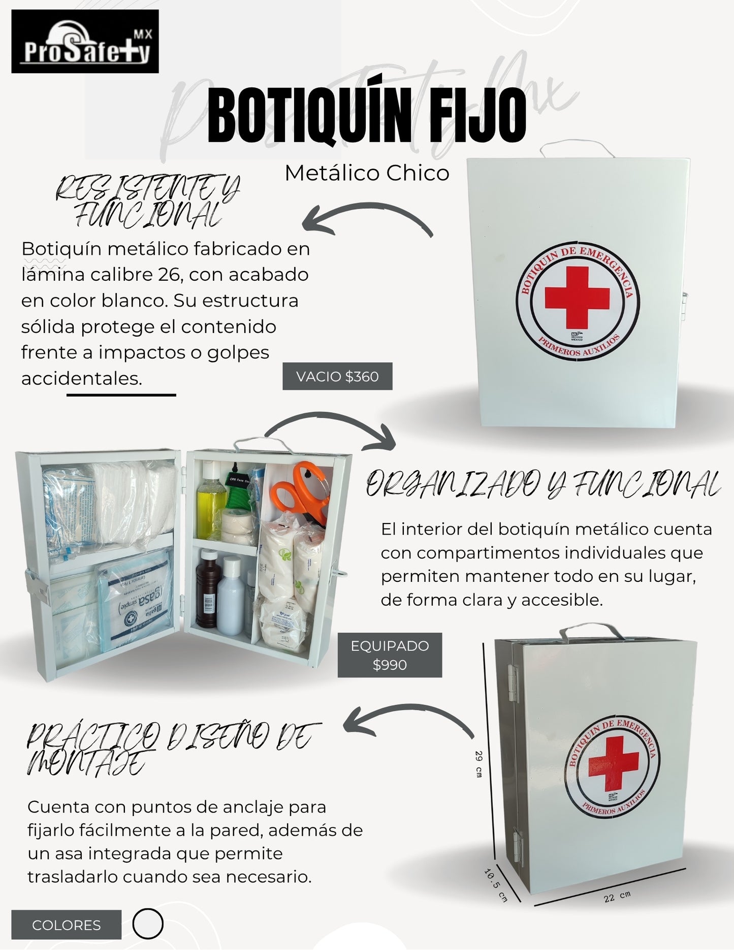 Botiquín Primeros Auxilios Caja Metálica