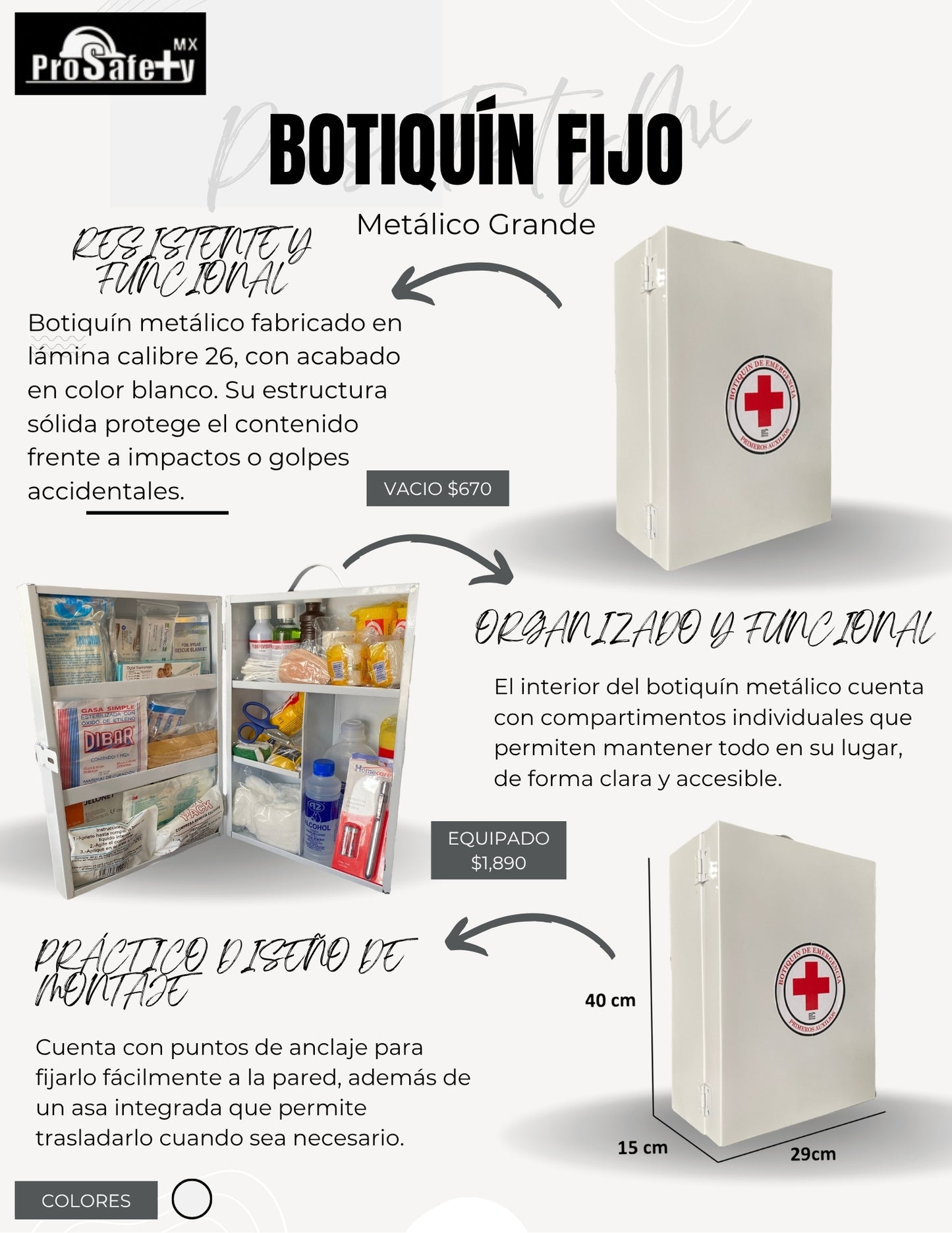 Botiquín Primeros Auxilios Caja Metálica