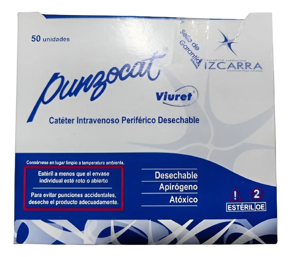 Catéter Intravenoso Punzocat Caja C/50 Pzas