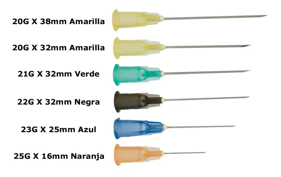Aguja Hipodérmica caja c/100 pzs.