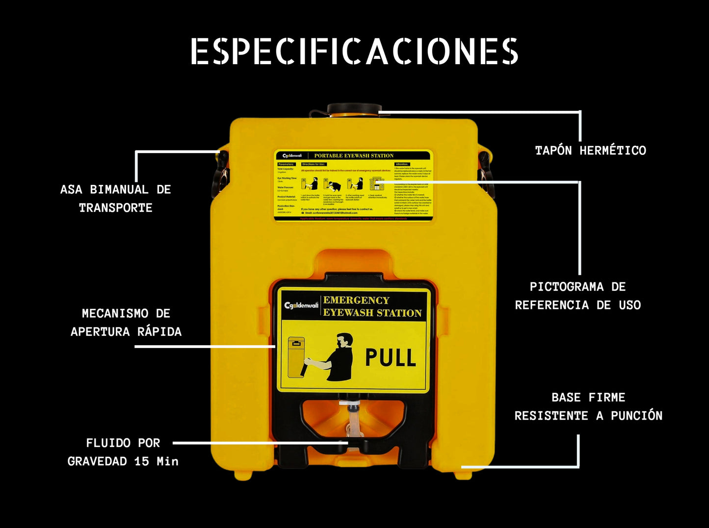 Estación Lavaojos Portátil de Pared