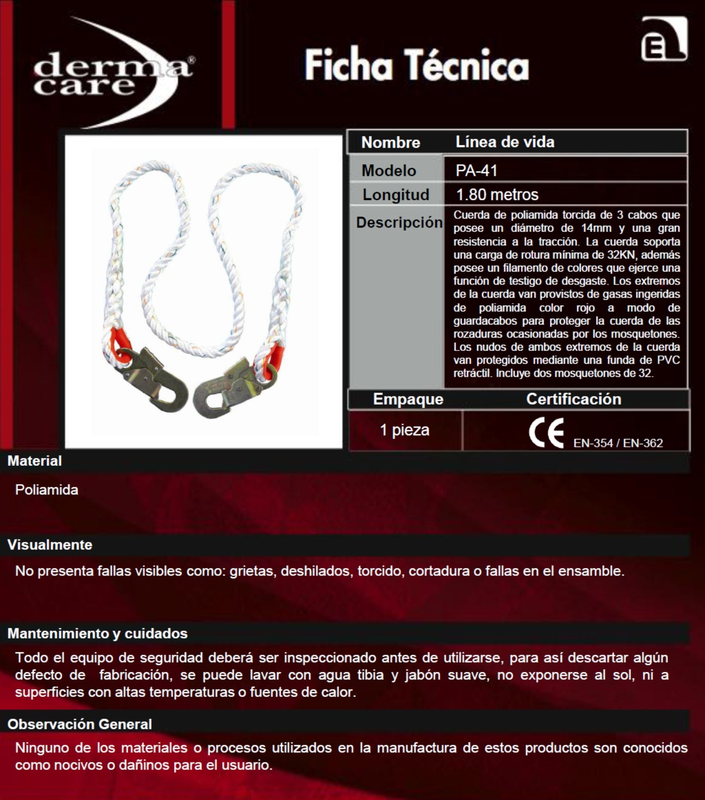 Linea de Vida DermaCare PA-41