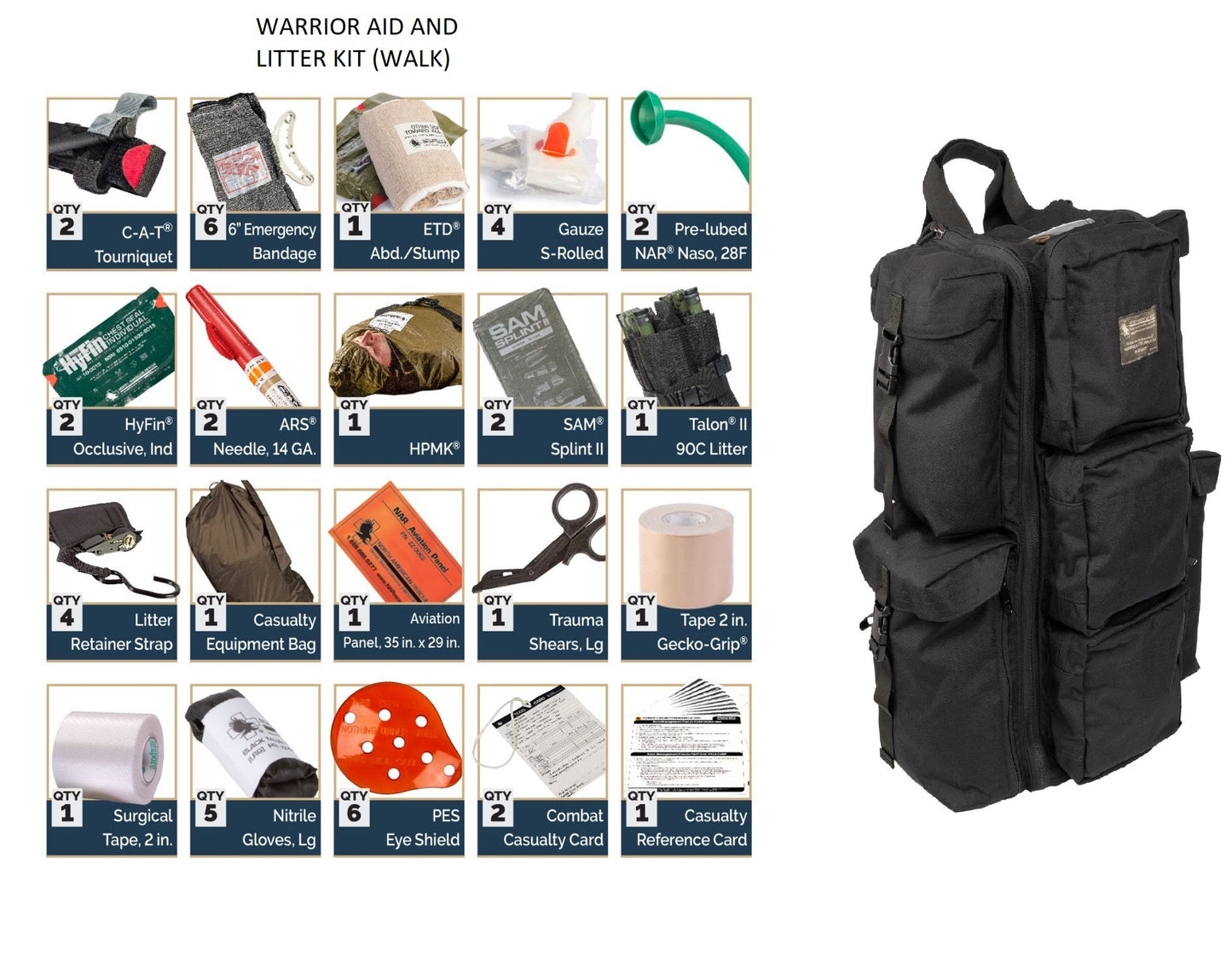 Botiquín Warrior Aid And Litter Kit (WALK) Narescue