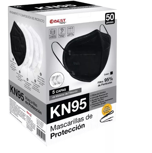 Cubrebocas Mascarilla KN95 Negro