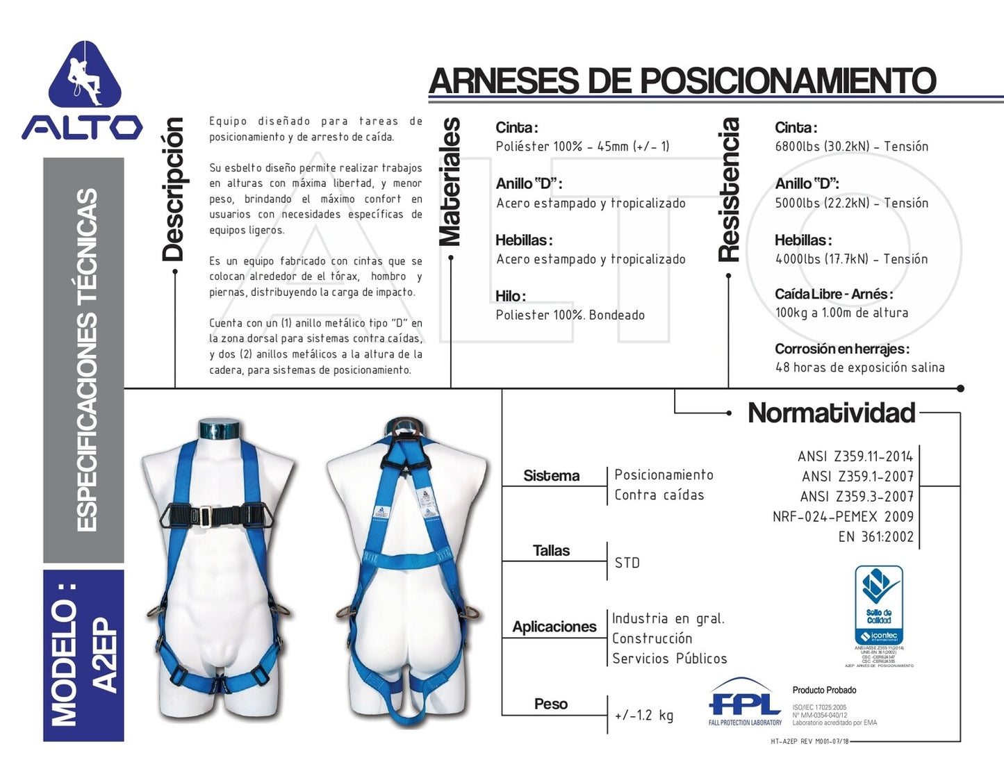 Arnés Contractor 3 Puntos