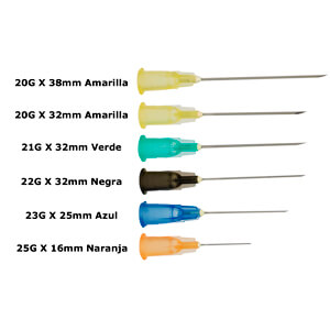 Aguja Hipodérmica caja c/100 pzs.