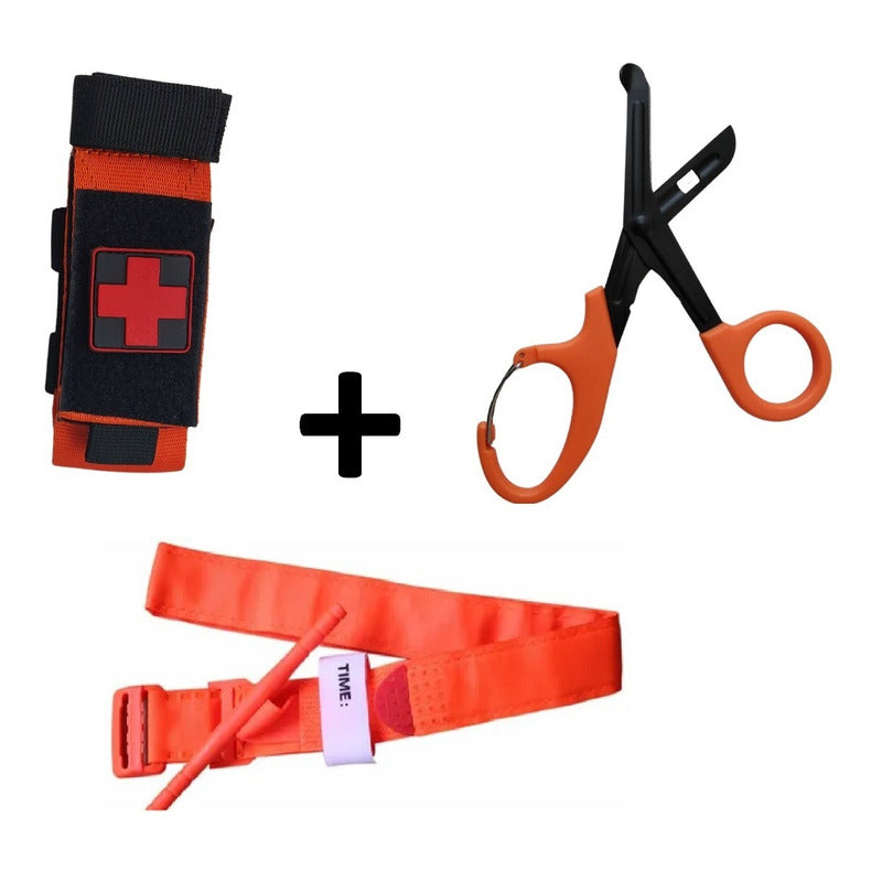 Funda Táctico Molle Ajustable Combo Con Tijeras-torniquete