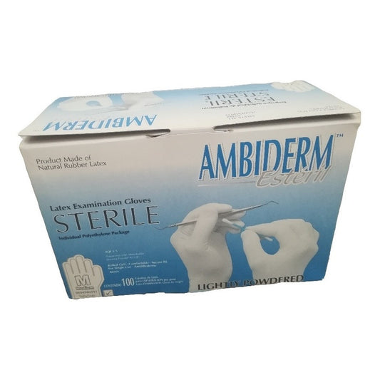 Guante De Látex Ambiderm Estéril Caja 100 Pzs