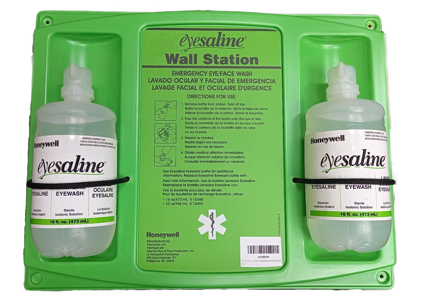 Estación Lavaojos Eyesaline De Honeywell 16 Oz 2 Botellas