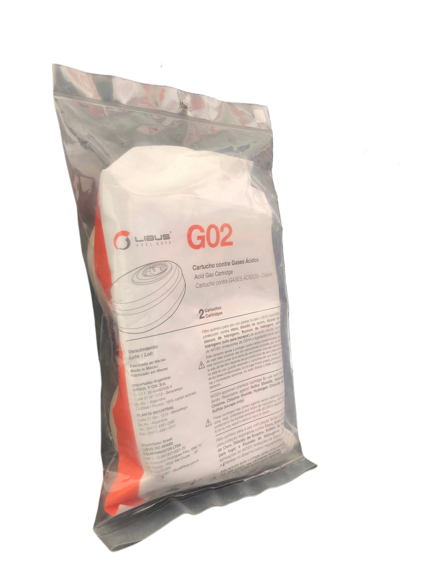 Cartucho Contra Gases Ácidos Libus G 02