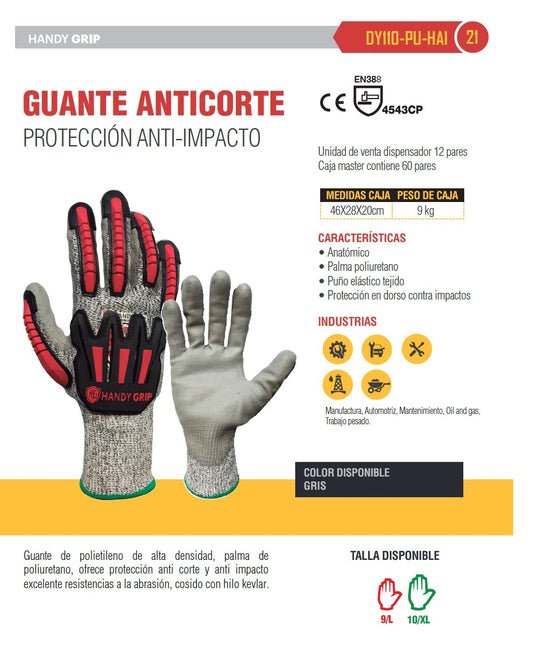 Guante Anti Corte 5 Handy Grip DY110-PU-H