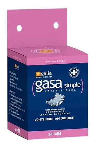Gasa Simple Estéril Caja 100 Pzs