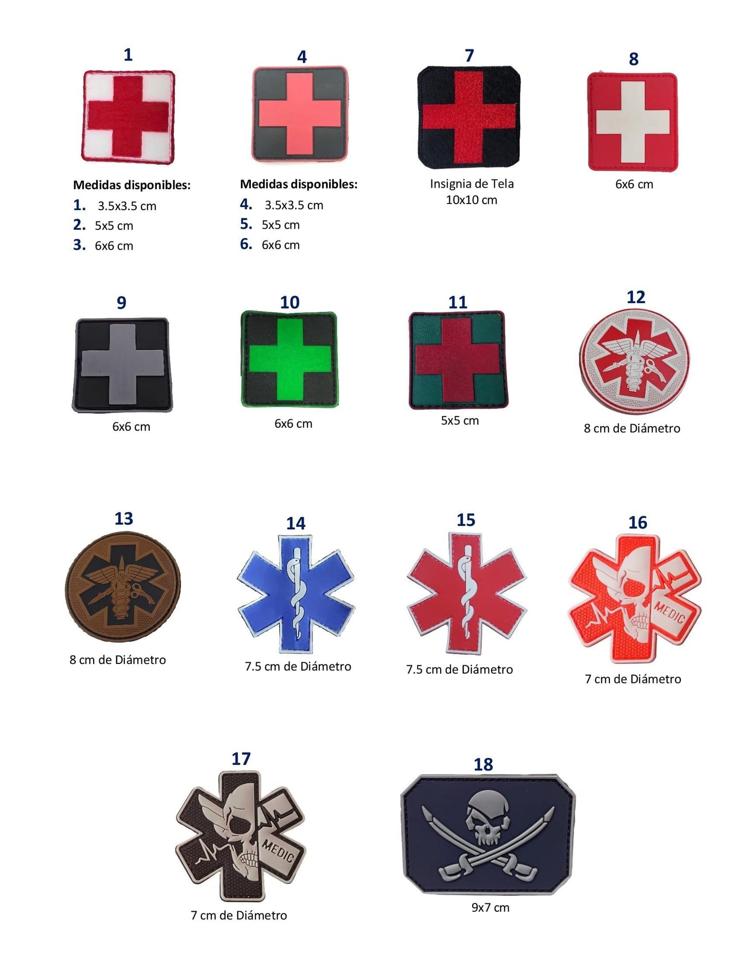 Insignia Militar Cruz Roja Táctica Parche Pvc