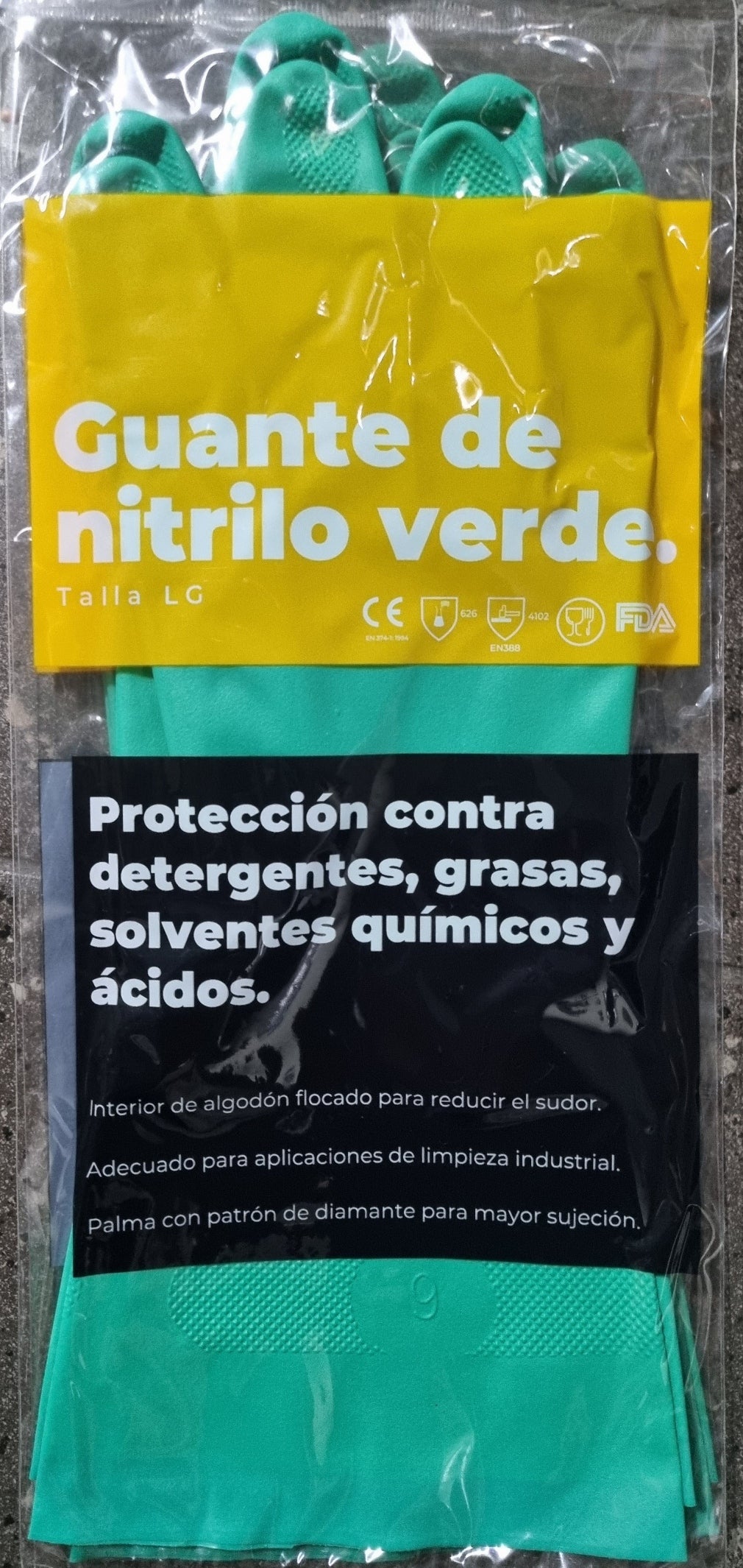 Guante de Nitrilo Verde Ansell Sol Vex
