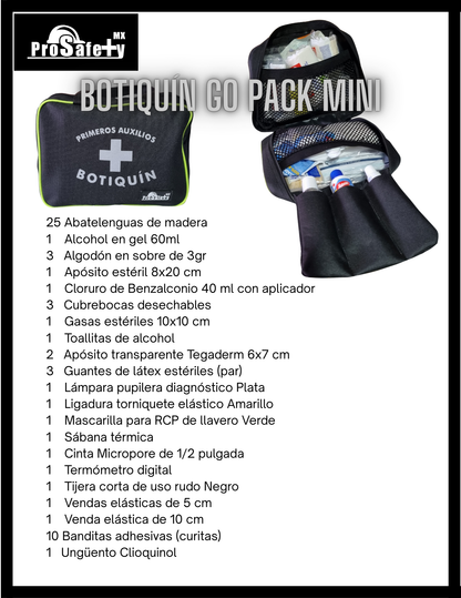 Botiquín Primeros Auxilios Go Pack Mini ProSafety Mx