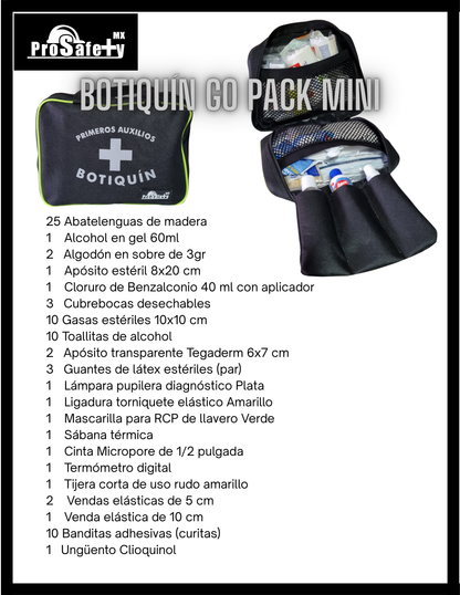 Botiquín Primeros Auxilios Go Pack Mini ProSafety Mx
