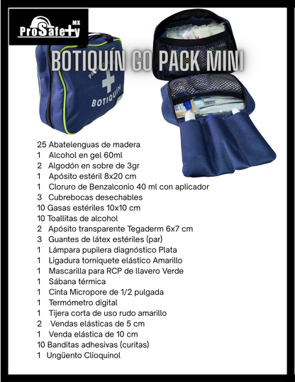 Botiquín Primeros Auxilios Go Pack Mini ProSafety Mx
