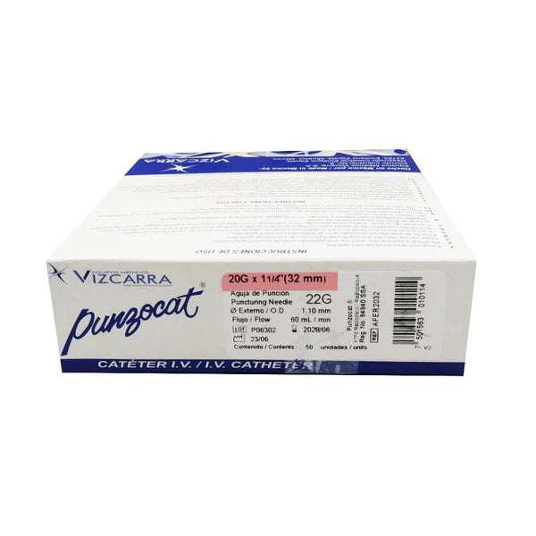 Catéter Intravenoso Punzocat Caja C/50 Pzas