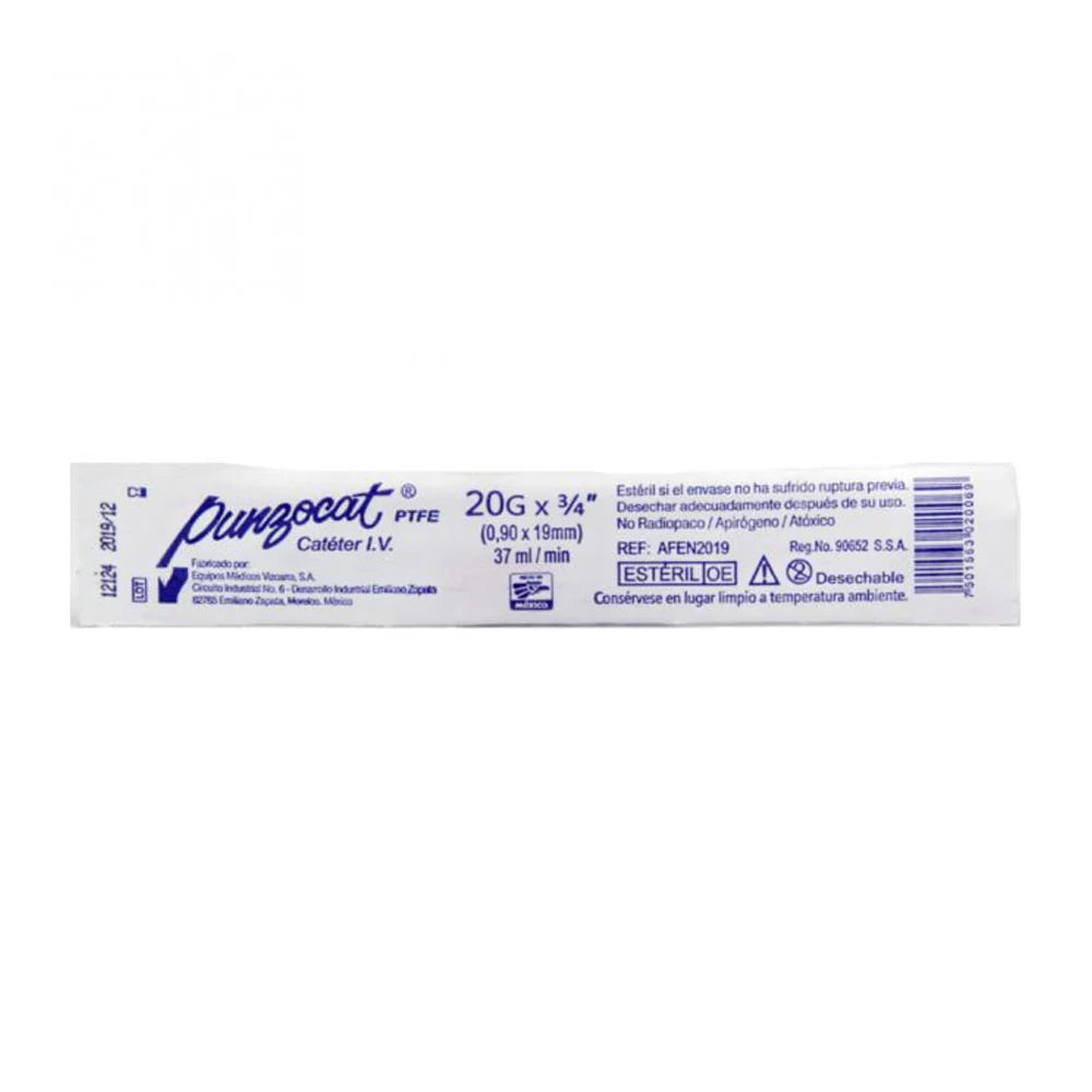 Catéter Intravenoso Punzocat Caja C/50 Pzas