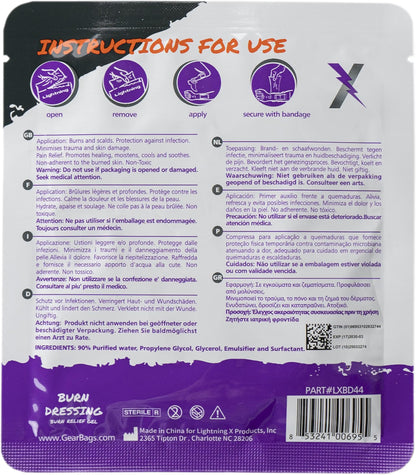 Burn Dressing Apósito de Hidrogel Lightning X