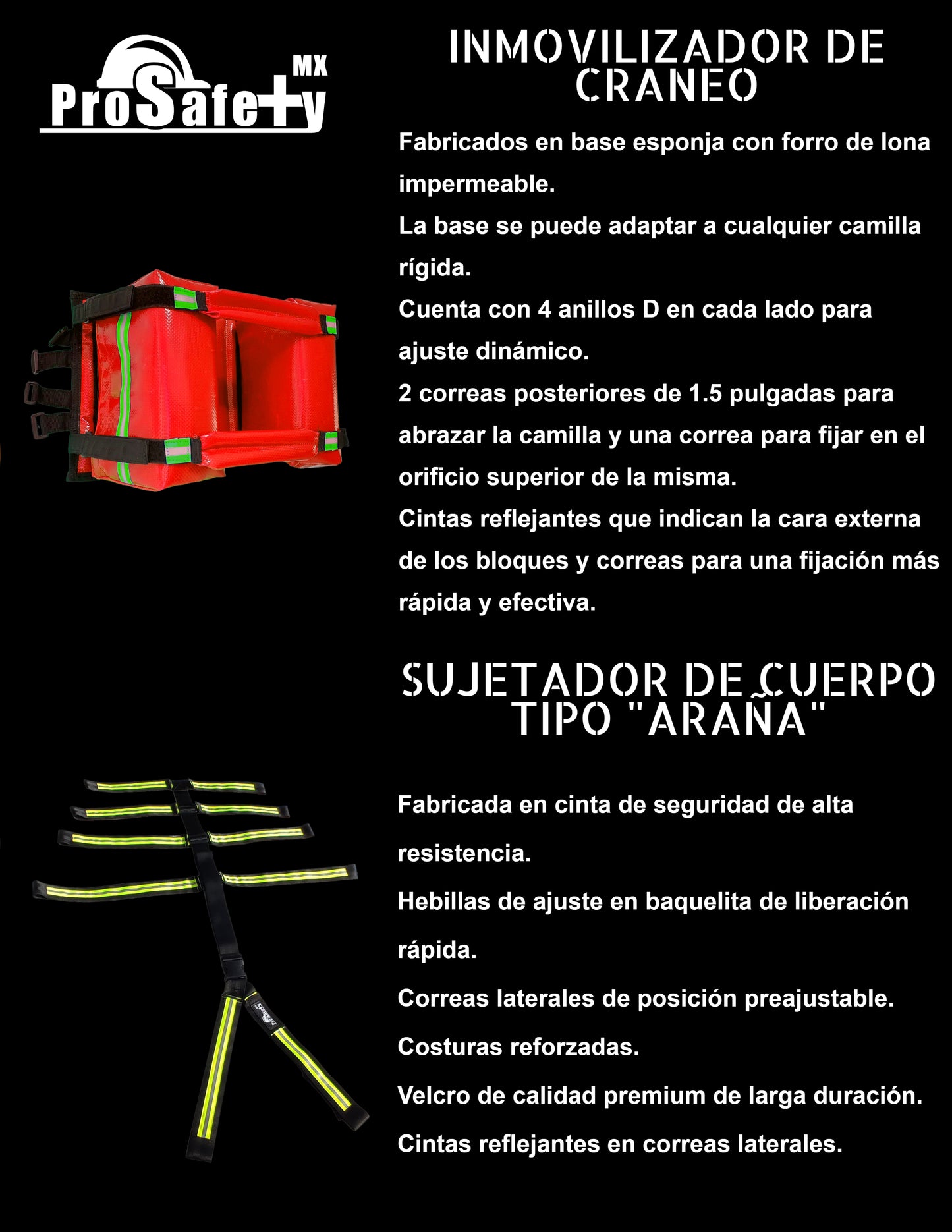 Kit Inmovilizador Para Camilla Rígida