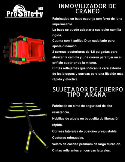Kit Inmovilizador Para Camilla Rígida