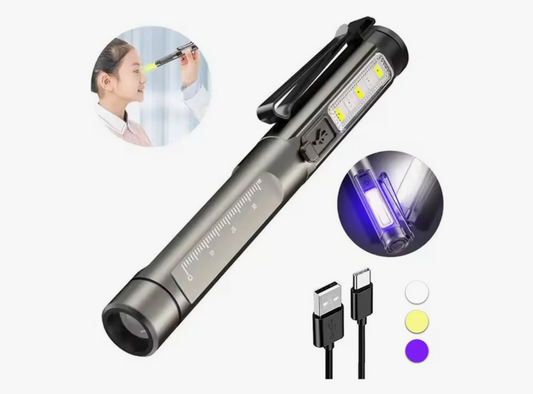 Lámpara pupilera Portátil Recargable Para Diagnóstico 3 colores
