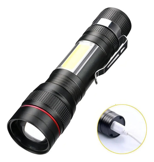 Lampara recargable con USB 5000 Lumenes color negro