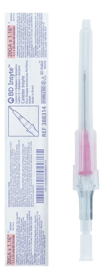 Catéter Bd Insyte, 20 Ga X 1.16 In- 50 Piezas