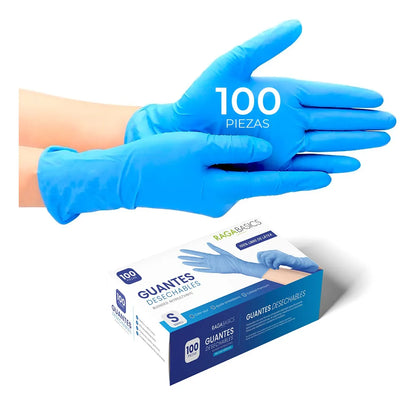 Guantes De Nitrilo  Sin Polvo Azul ó Negro 100pz