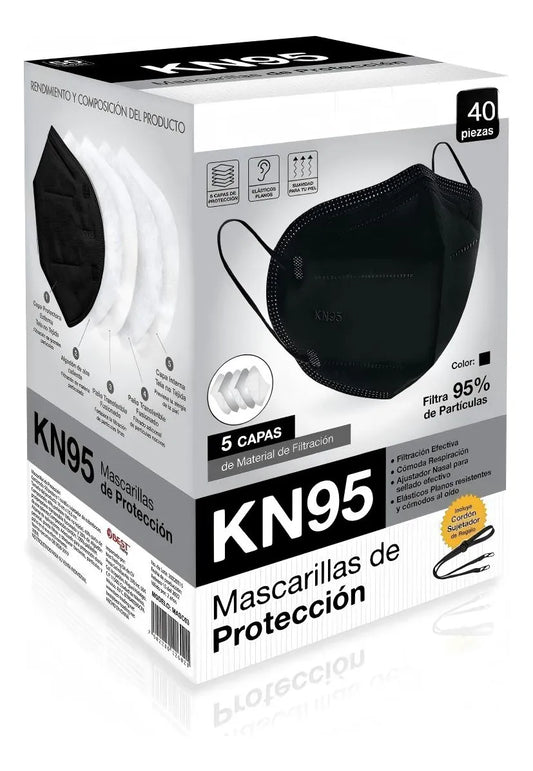 Cubrebocas Mascarilla KN95 Negro