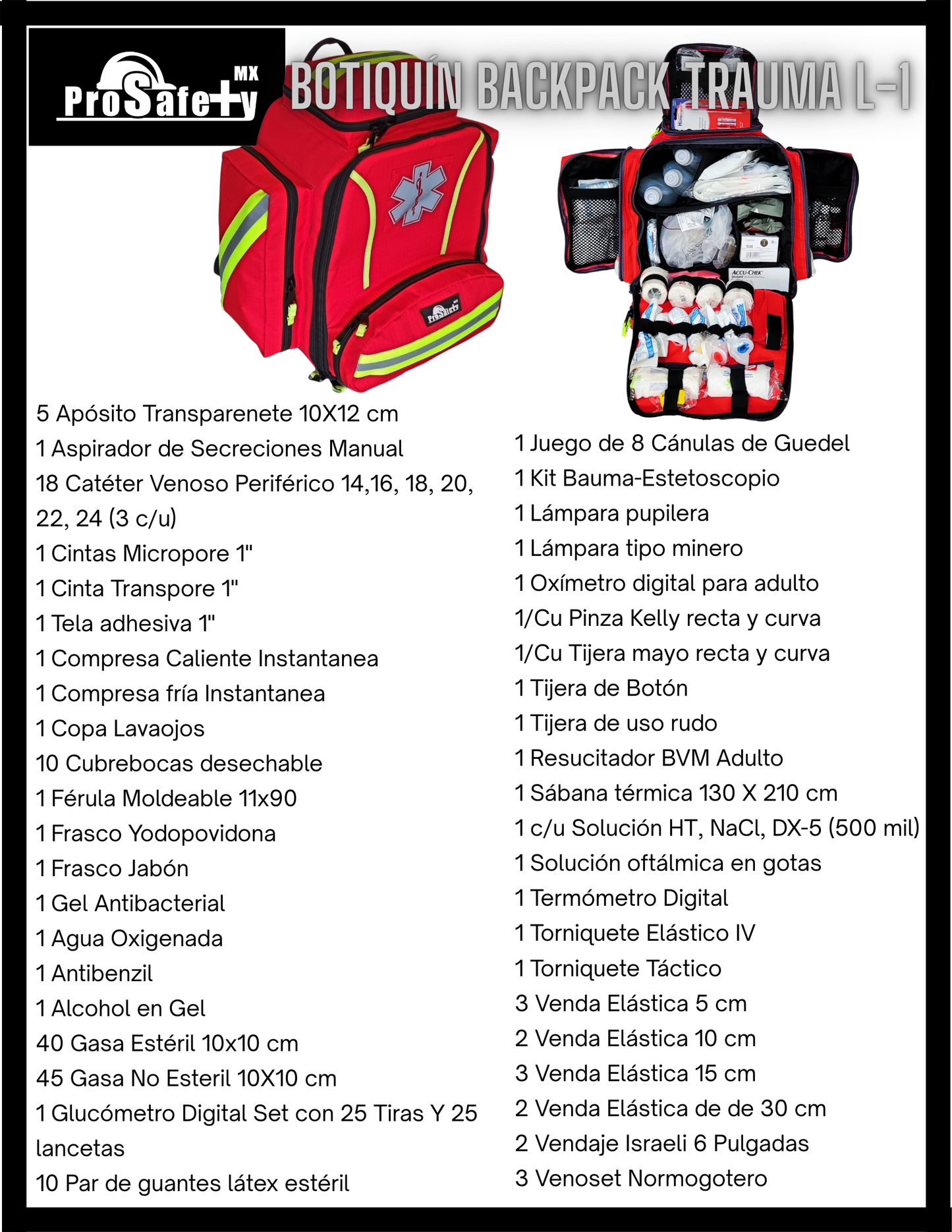 Mochila Botiquín De Espalda Trauma Backpack L-1