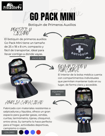 Botiquín Primeros Auxilios Go Pack Mini ProSafety Mx