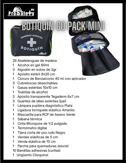 Botiquín Primeros Auxilios Go Pack Mini ProSafety Mx
