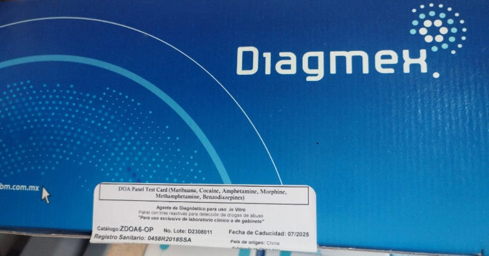 Doa Panel Test Card (Prueba Doping 6 Parámetros) 25 Pzs