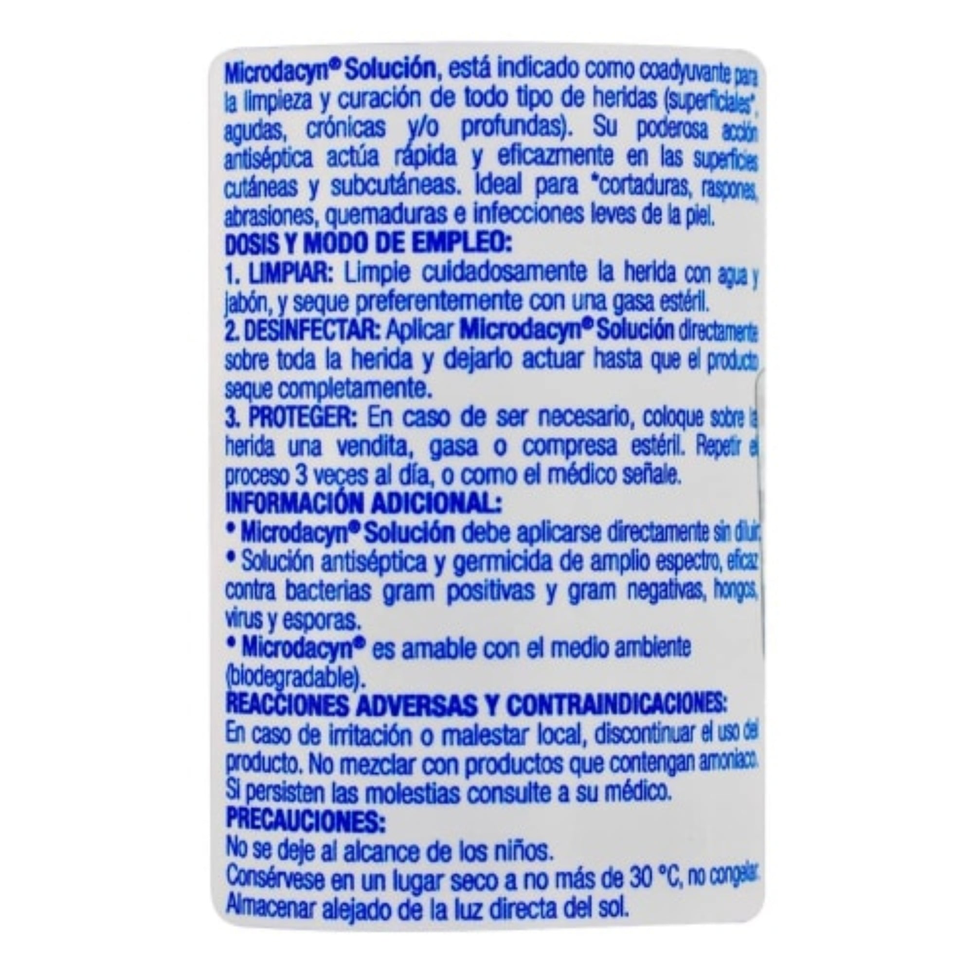 Microdyn Ingredients Microdacyn Antiséptico Spray – ProSafety Mx