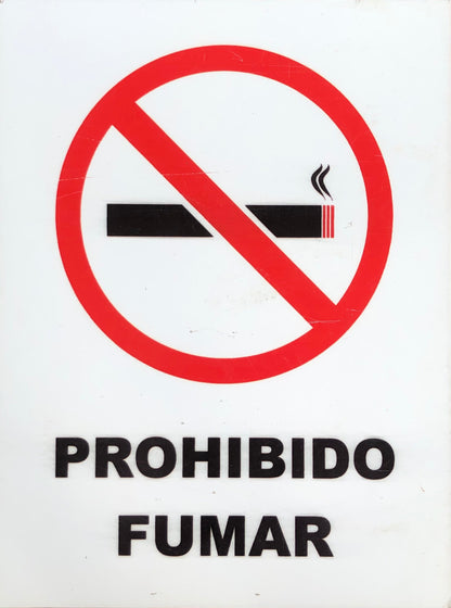Señalamiento Prohibido Fumar Letrero 20x20
