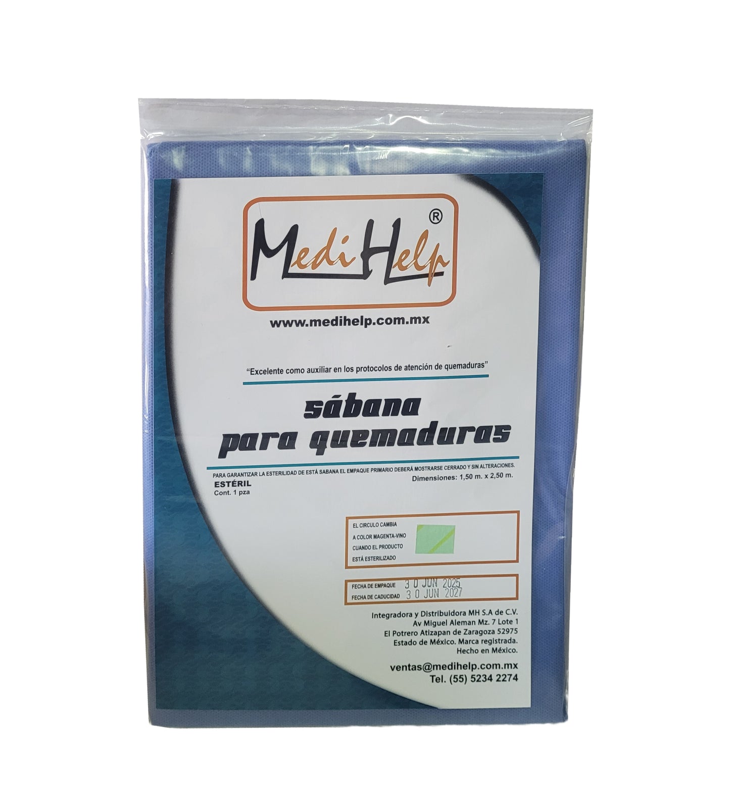 Sábana Estéril Para Quemaduras Primeros Auxilios MediHelp