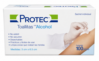 Toallitas con Alcohol Protec