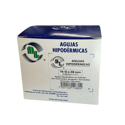 Aguja Hipodérmica caja c/100 pzs.