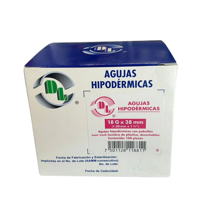 Aguja Hipodérmica caja c/100 pzs.